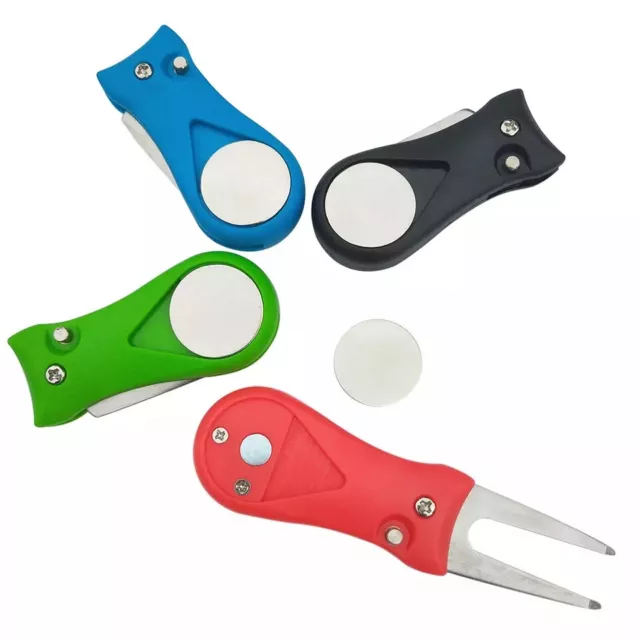 Golf Ball Marker Repairer Pitch magnetic mark Divot Repair Blade Tool AU Stock 2