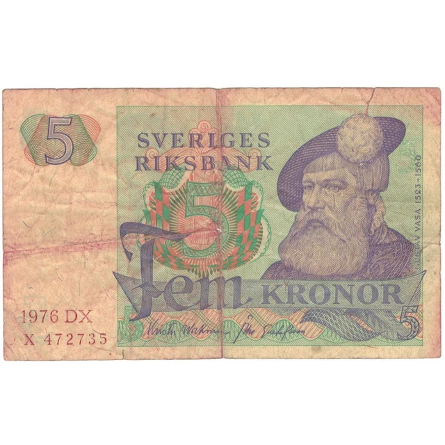 [#809169] Geldschein, Schweden, 5 Kronor, 1978, KM:51c, SGE