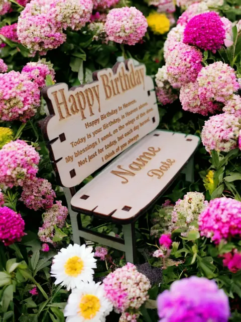 Memorial plaque Happy Birthday in heaven Loving Memory gift Bench mum dad family