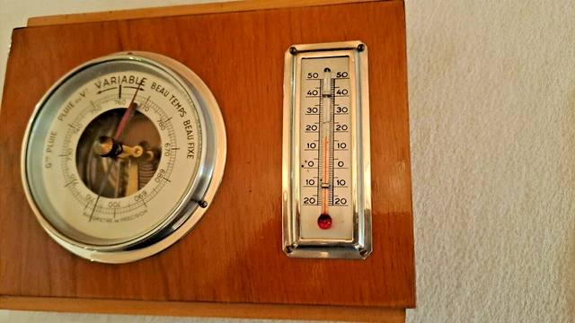 Thermomètre Ancien Sur Pied – Celsius, Années 50/60, Noir Et Doré, -20° à +60°