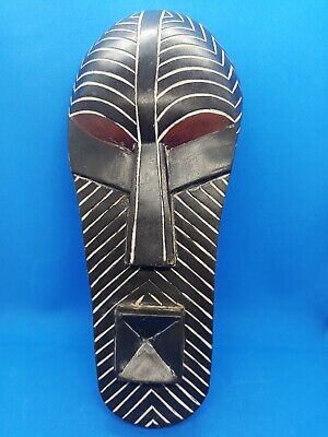 Hand Crafted African Wood Wooden Dan Mask from Ghana 13" with Tag