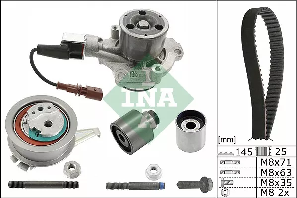 Timing Belt & Water Pump Kit 530065030 INA Set 036109244K 038109244P 03L109244D 2