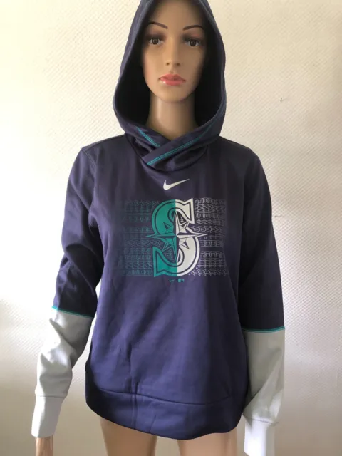 ⭐MLB Nike Damen Seattle Mariners Hoodie blau GR. M 560618