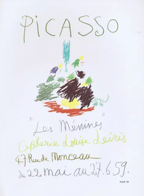 Pablo Picasso, Les Menines Galerie Louise Leiris 1959 Vintage Póster Litografía 1964