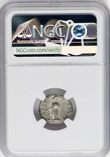 Rome 193-211 AD Septimius Severus AR Denarius 2.99g Silver NGC Choice XF 4/5 3/5 2