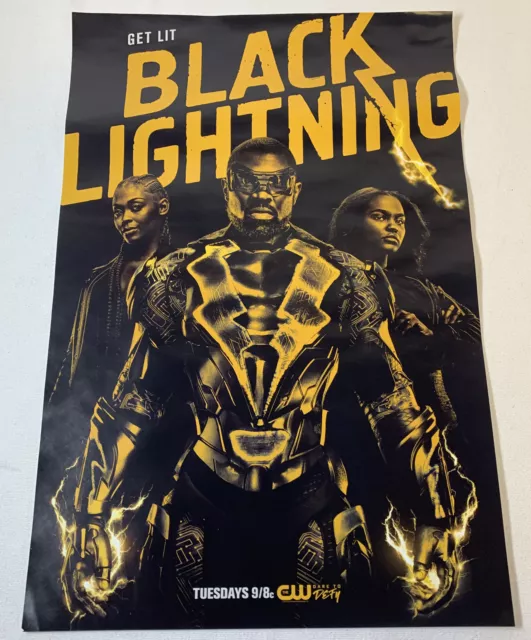 original 2017 CW tv show promo poster ~ BLACK LIGHTNING ~ 12x18