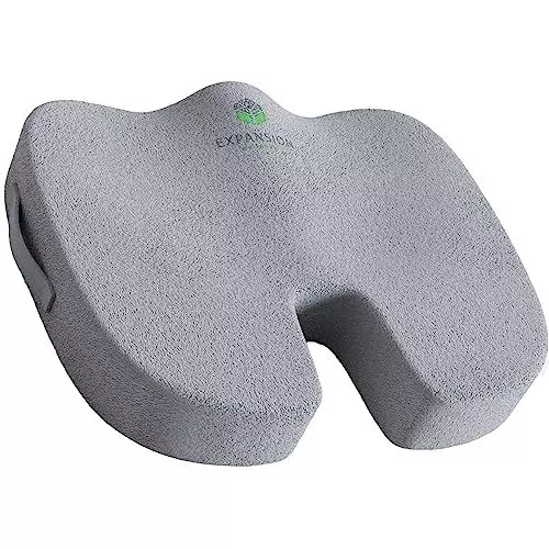 Cojín de asiento para silla de oficina - almohadilla de cola de espuma viscoelástica gris