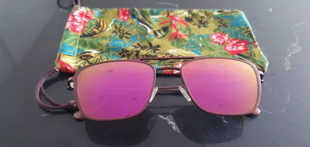 Maui Jim polarized mirror sunglasses. EBB&FLOW MJ542-07M. Burgundy. With bag.