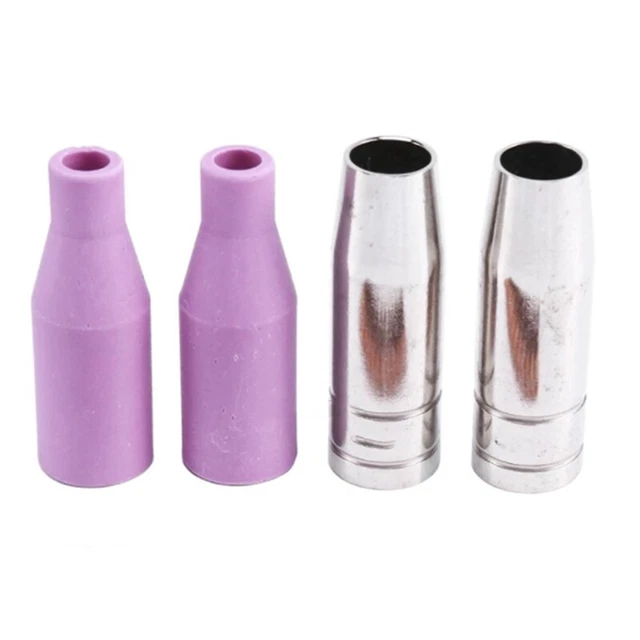 4 Pezzi MB15AK MIG/ Gas Ceramica Ugello Punta di Saldatura Ugello Scudo Cup N8D9