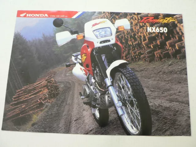 H444 Honda  Brochure Nx650 Dominator 1995 ? Dutch 6 Pages Is Damaged