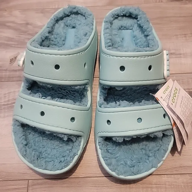 NEW Crocs Sanda Adult M6/8W Classic Cozzzy Faux Fur Lined Pure Water  207446-4SS