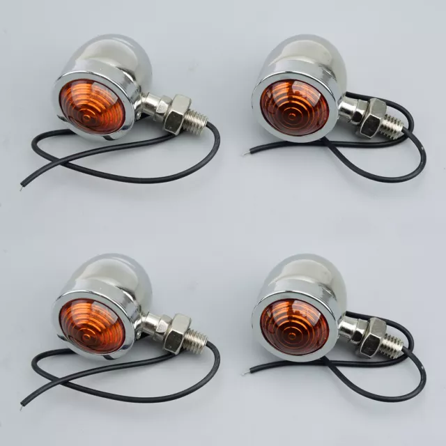 4Pcs 12V moto clignotants Mini balle clignotant ambre indicateur lumineux partie