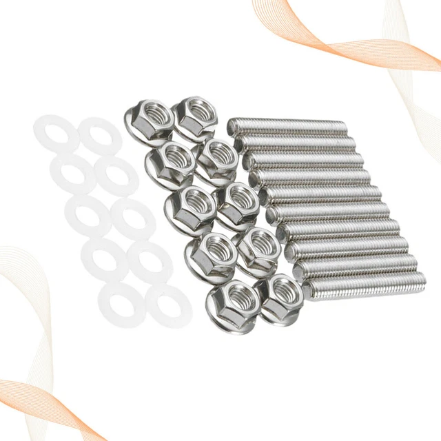 30 pz kit borchie collettore in acciaio inox bullone auto dado di scarico