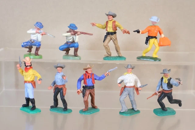 Lot De Figurines Timpo Toys - Cavalerie US, Cowboys, Indiens, Cheval - Échelle 1/32