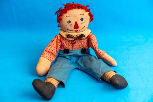 Vintage Handmade Large Stuffed Raggedy Andy Doll