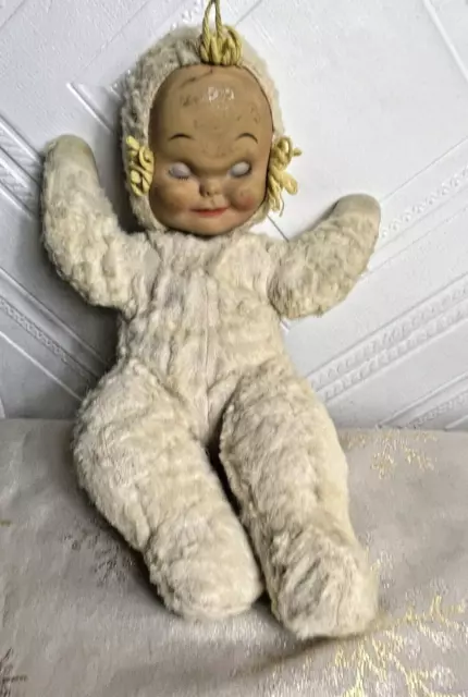 Vintage Knickerbocker Toy Co Inc New York Cuddle Doll Circa 1940