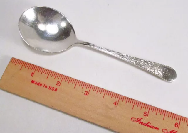 One Antique 1894 Birks by Gorham Elmwood Sterling Silver Bouillon Soup Spoon