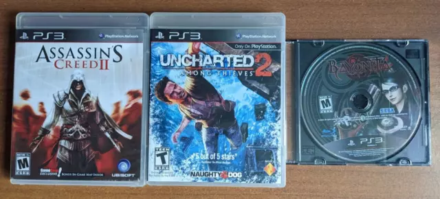 Assassin's Creed II / Uncharted 2 / Bayoneta PS3 Games Collection