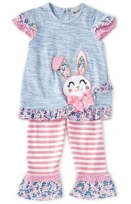 Rare Editions Little Girl's Easter Bunny Motif Tunic & Capri Set-Size-6 or 6X