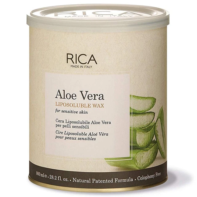 Rica Aloe Vera Liposoluble Cire 800ml pour Peau Sensible, Bras, Poitrine, Jambes