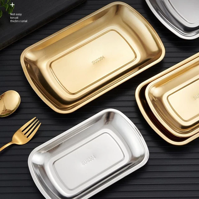Piatto barbecue in acciaio inox durevole e facile da pulire per snack
