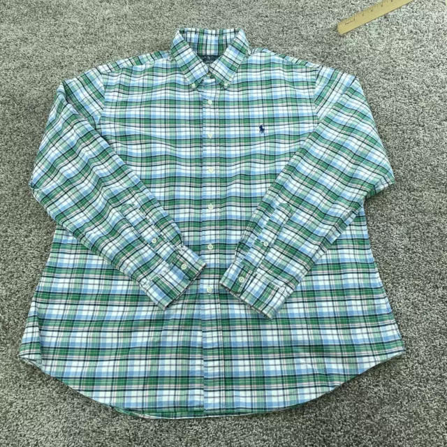 RALPH LAUREN POLO Shirt Adult Extra Large Green Pony Button Up Long ...