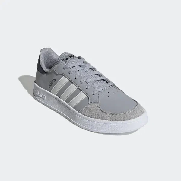 Chaussures adidas gy3588 Breaknet K Homme Femme Blanc Gris Unisexe Cuir Baskets