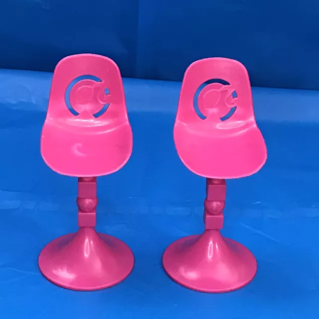 Lot Of 2 Barbie 2 Story Beach House Replacement Pink Bar Stools.