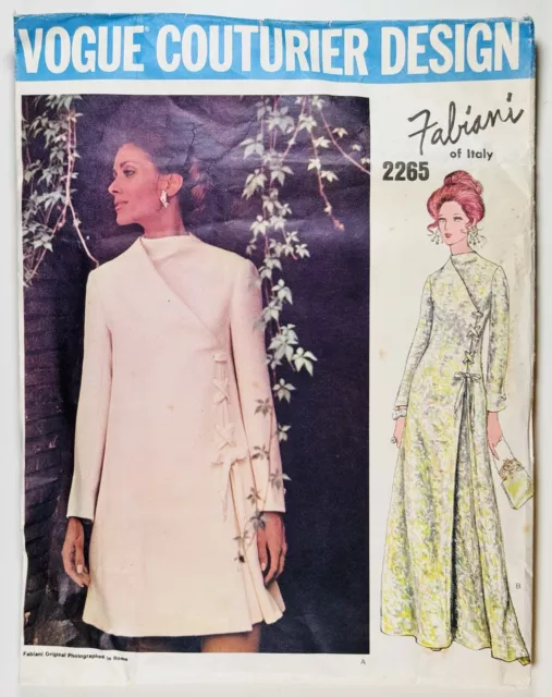 Vintage Vogue Couturier Design Pattern Fabian Evening Dress  Bust 36” Circa 1970