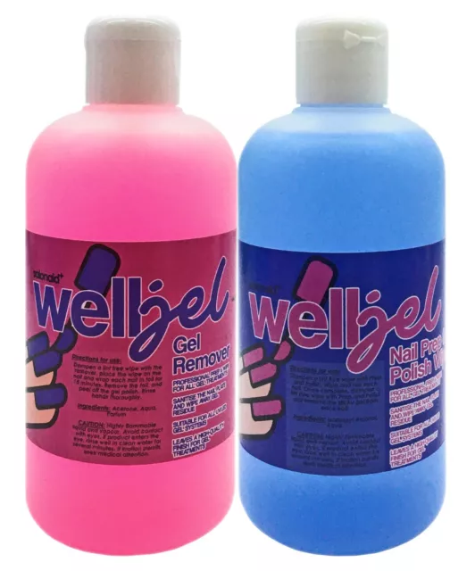 Acetone Nail Polish Remover And Prep Well Jel Twin Pack 250ml Bottles