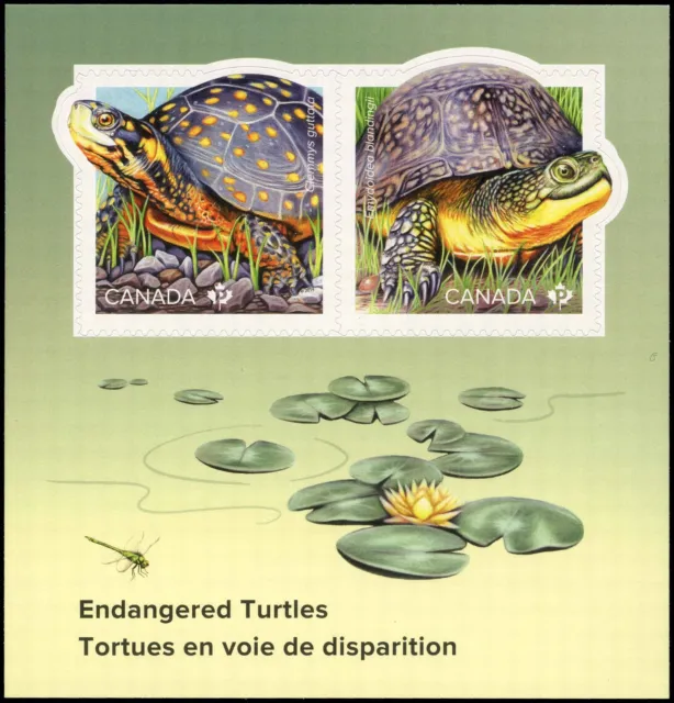 Canada Stamps Souvenir sheet of 2, Endangered Turtles, #3179 MNH
