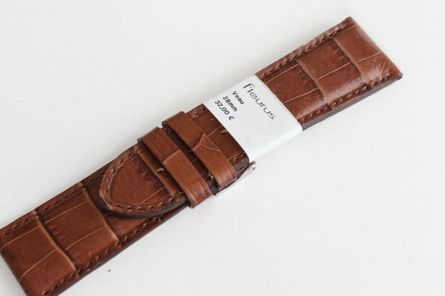 EULIT GUINÉE BRACELET Montre Cuir de Veau , Bleu En Croco Optique 30055