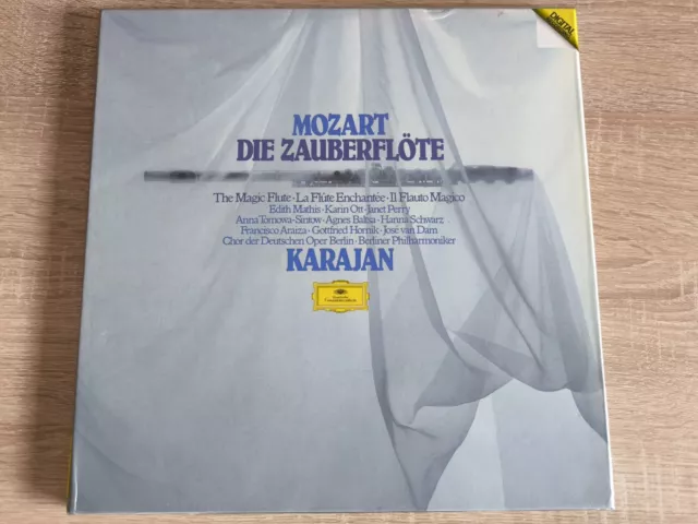DIE ZAUBERFLÖTE 📀📀📀MOZART/Oper/3 LP-Box+1 Maxi Single + Booklet/Karajan/1980