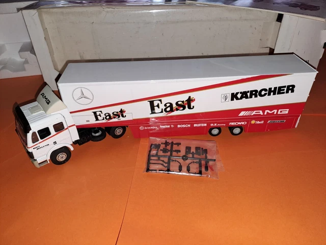 Miniature NZG 1:43 - Mercedes-Benz 1748 Avec Remorque, Gris Foncé