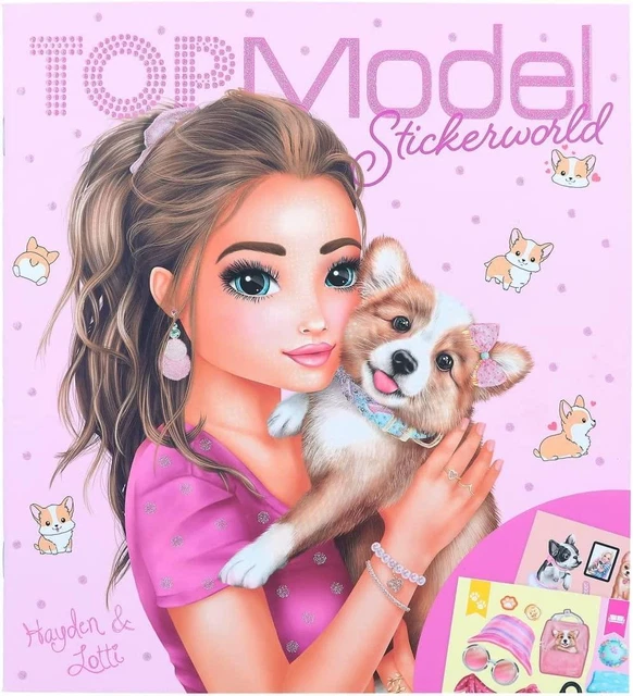 TOPModel Corgi StickerWorld Libro 20 Página de Diseño de Fondo 3 Hojas Pegatinas completas