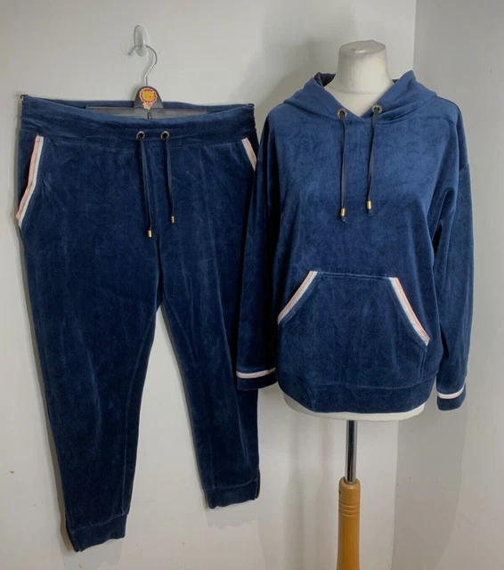 Abito tuta velluto a righe velluto nuovo di zecca taglia 14 perfette condizioni set salotto hygge marino