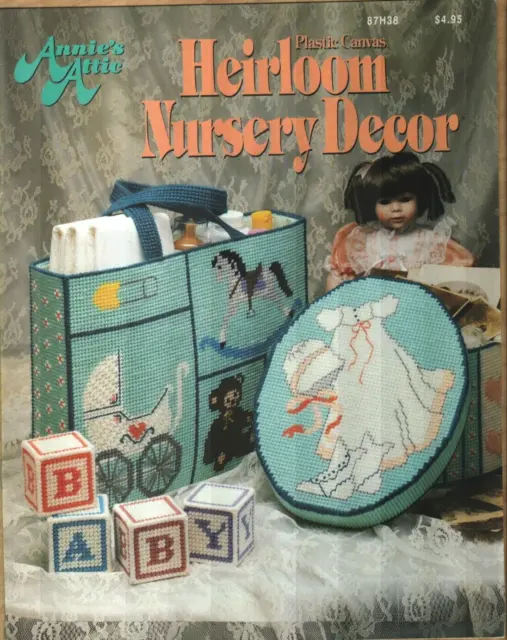 Used Heirloom Nursery Decor Baby 9 Designs Annie's Plastic Canvas Pattern Book
