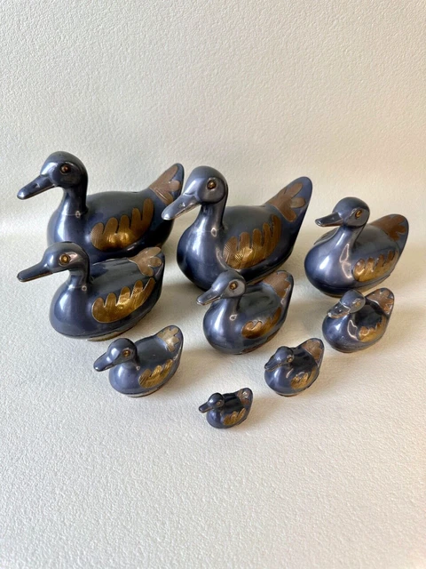 Boîte Vide-poche Vintage En Forme De Canard – étain Et Laiton, Objet Déco