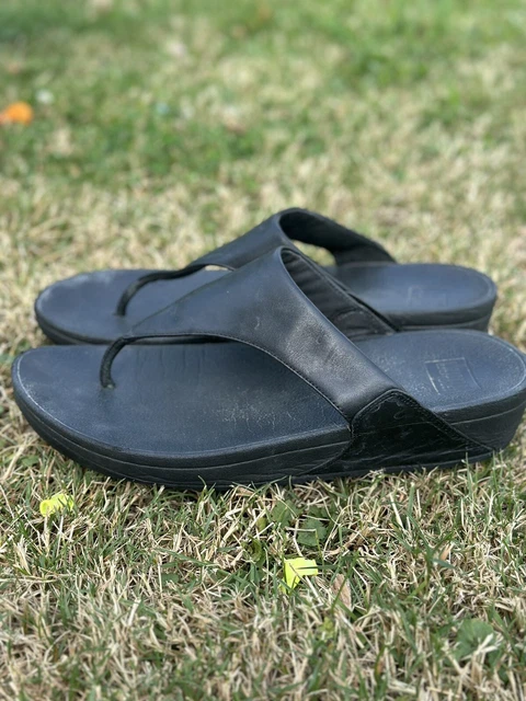 Fitflop Lulu Women's Black Sandals Size 10 Flip-flops Comfort Slip-On Thong EUC 3