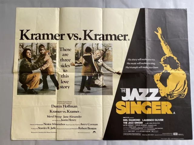 KRAMER V KRAMER / JAZZ SINGER QUAD (30"x 40") ORIGINAL VINTAGE CINEMA POSTER