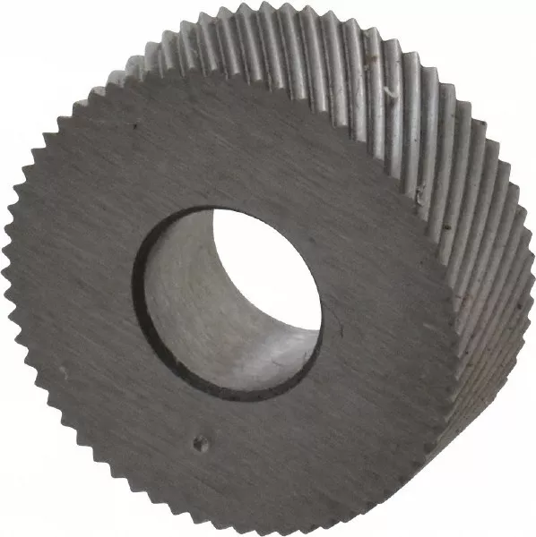 1/2" Diameter Cobalt LH Diag Knurl Wheel, 80° Tooth Angle, 128 Diametral Pitch