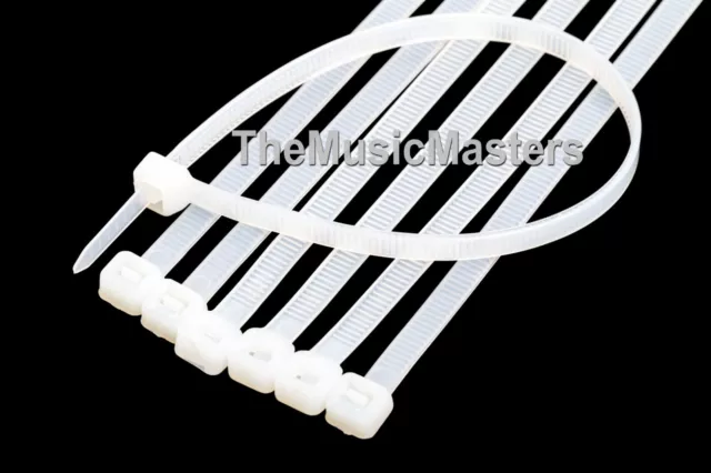 500 White 8" inch Wire Cable Zip Ties Nylon Tie Wraps 50lb USA Made Tiger Ties 2