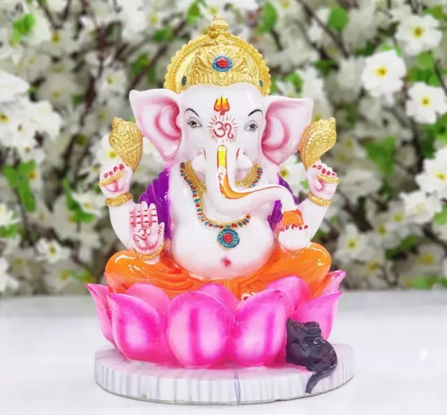 GANESHA STATUE HINDU God Idol Lord Ganesh Sculpture Good Luck Ganpati ...