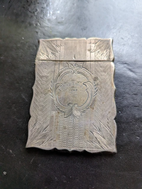 antique sterling silver calling card case