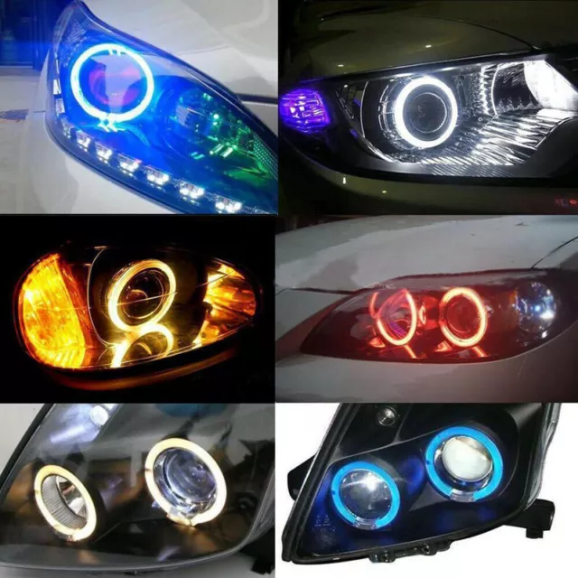 60-120MM COB Angel Eyes Halo 12V Car LED Light Ring DRL Headlight Lamp Christmas