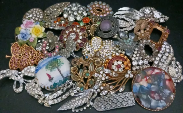 Vintage Brooches Job Lot For Craft Repurpose #967