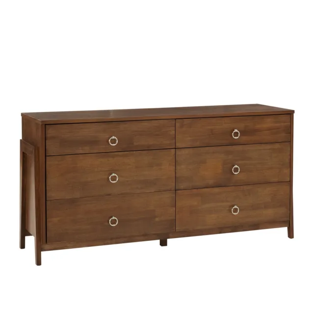 Barnnes Wood 6-Drawer Dresser by iNSPIRE Q Modern Tobacco Finish Dresser