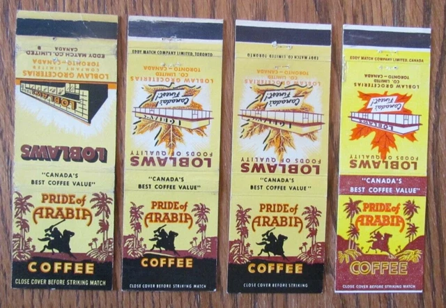 Coffee Matchbook Covers: Pride Of Arabia Coffee Loblaws Toronto, Ontario -D9