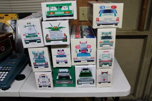 Lot of 13 Various Hess Trucks Ranging from 1989 until 2016