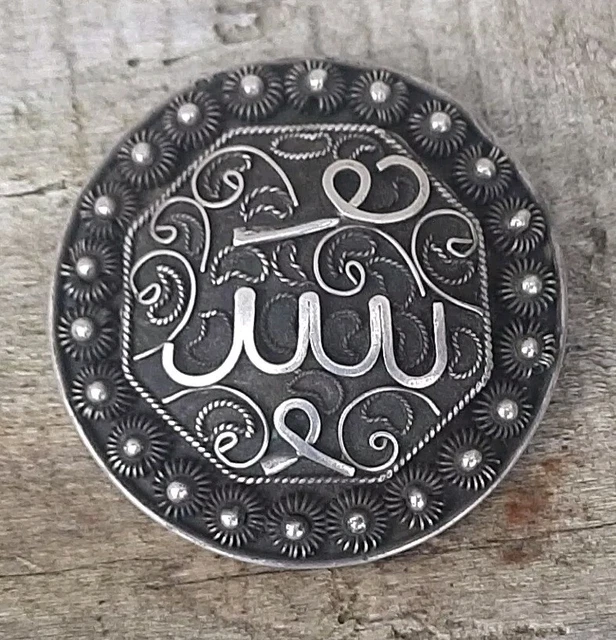 Jolie Broche En Argent Motif Arabe